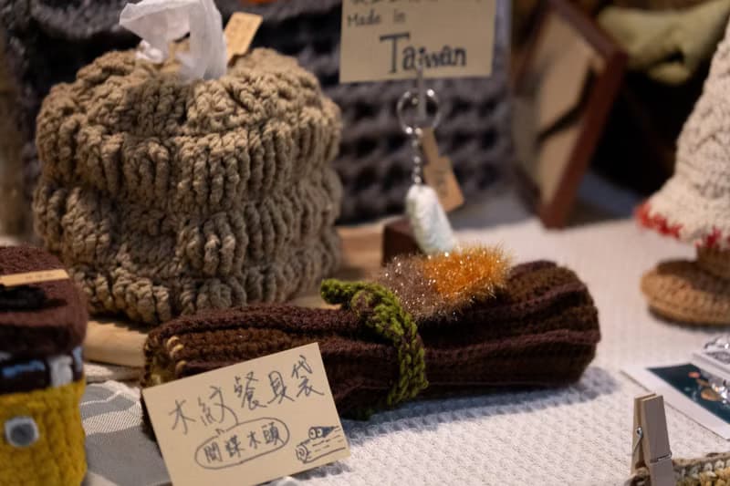 木紋餐具袋、文具袋 手鉤森林系列可放筷子湯匙吸管附手工菜瓜布