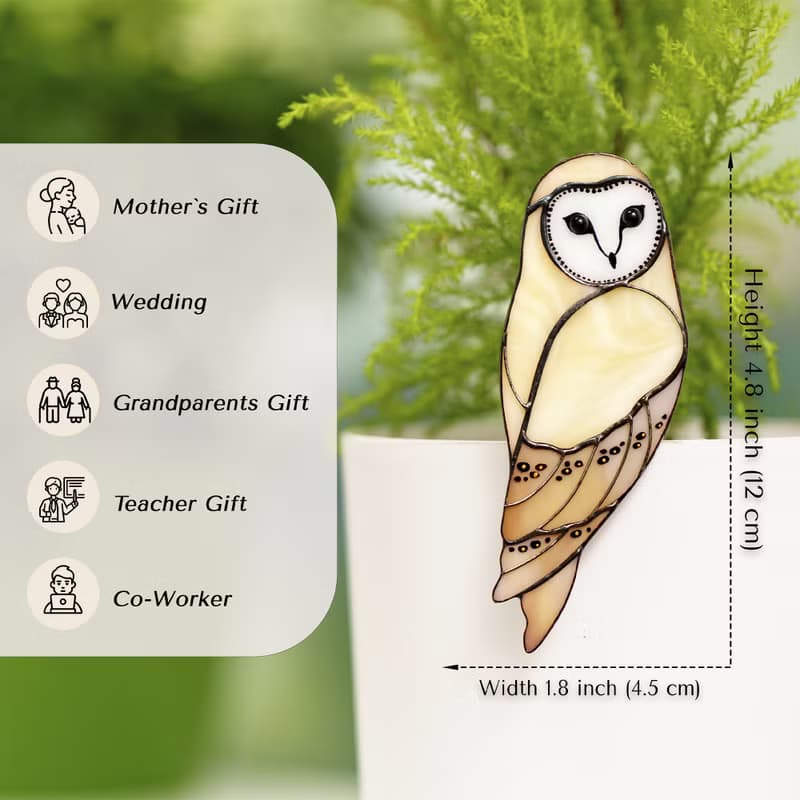 手工彩色玻璃貓頭鷹花盆裝飾 Tiffany工藝玻璃藝術