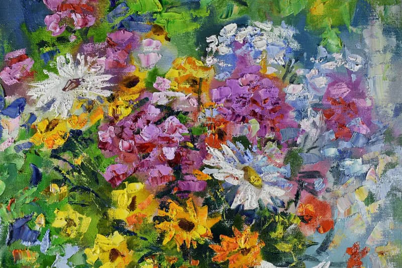 Sunny Bouquet Painting Flower Original Art Impressionism Artwork Floral Wall Art