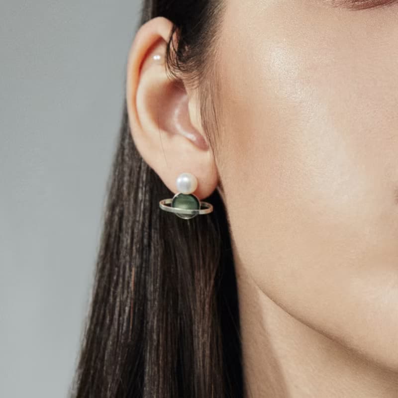 尼普頓珍珠不對稱耳環  Neptune asymmetrical pearl earrings