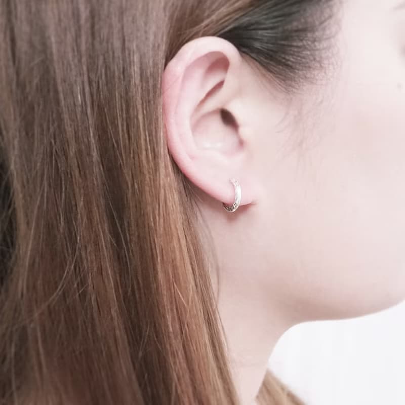 漫步森林 樹紋設計 易扣式 925純銀耳環 女生 男生 中性耳環