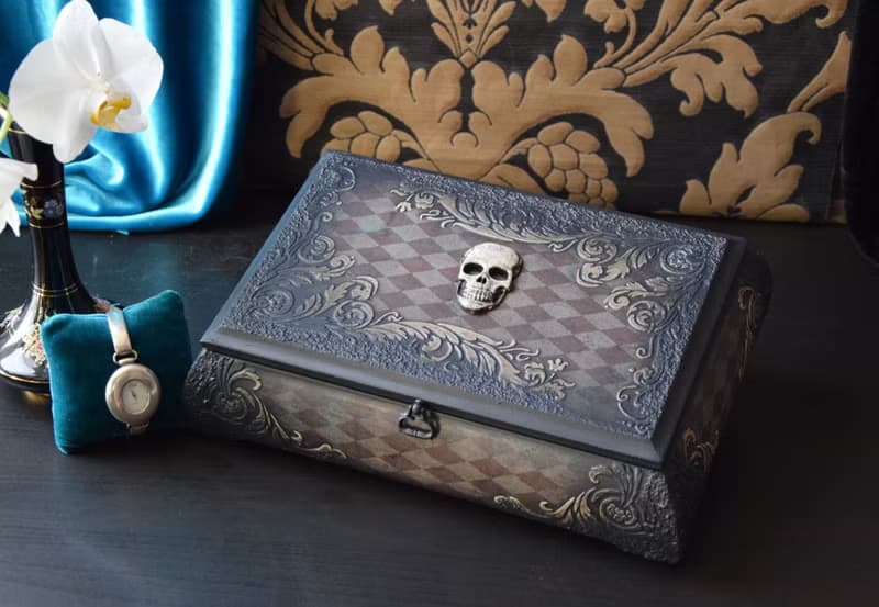 Gift for Him Wooden Watch Box Goth Decor Personalized Custom watch box