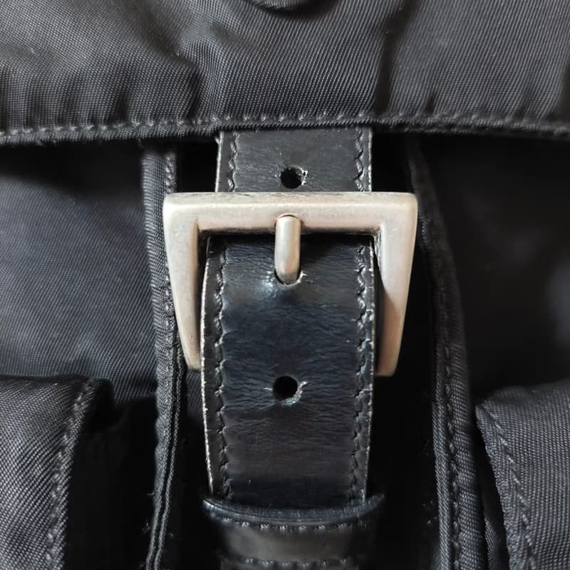 絕版古董品 Prada黑色銀標尼龍雙肩包 後背包 背囊 中古包 二手包