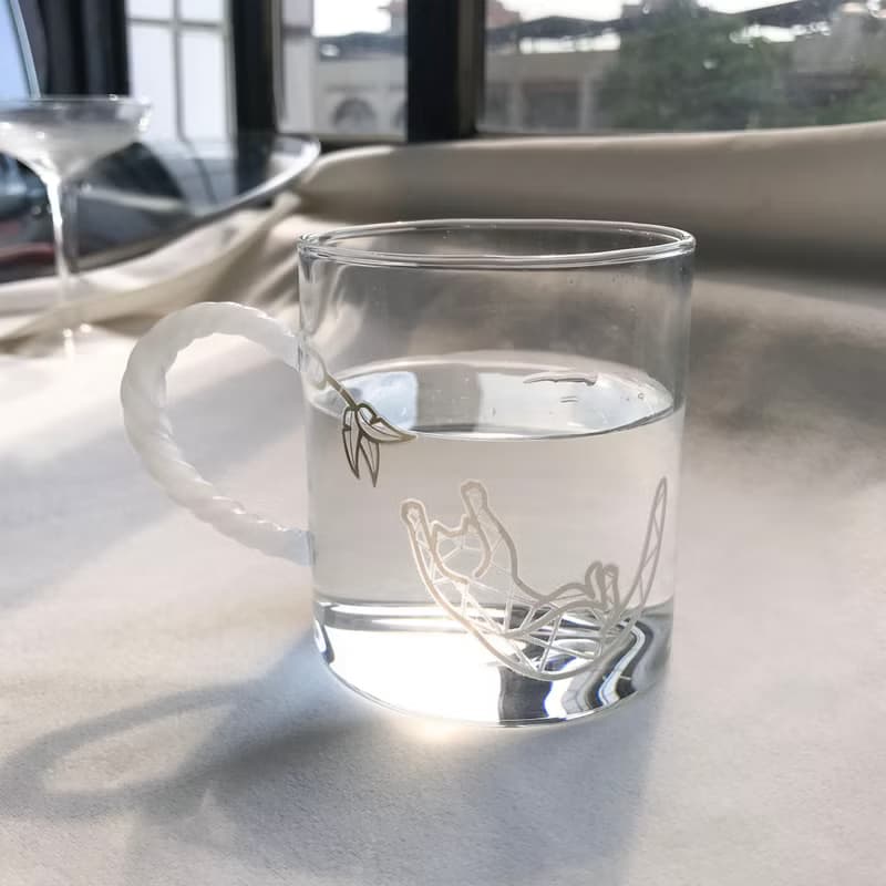 【萌寵來襲】幸福貓咪玻璃杯-戲 送軟木杯墊