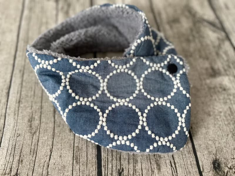 英國手工縫製 保暖圍巾圍脖頸巾 可愛碎花刺繡