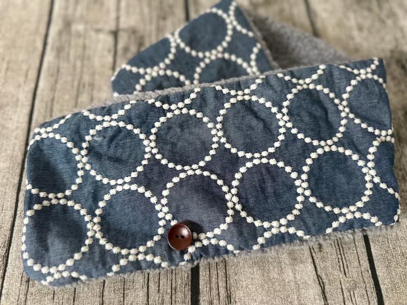 英國手工縫製 保暖圍巾圍脖頸巾 可愛碎花刺繡
