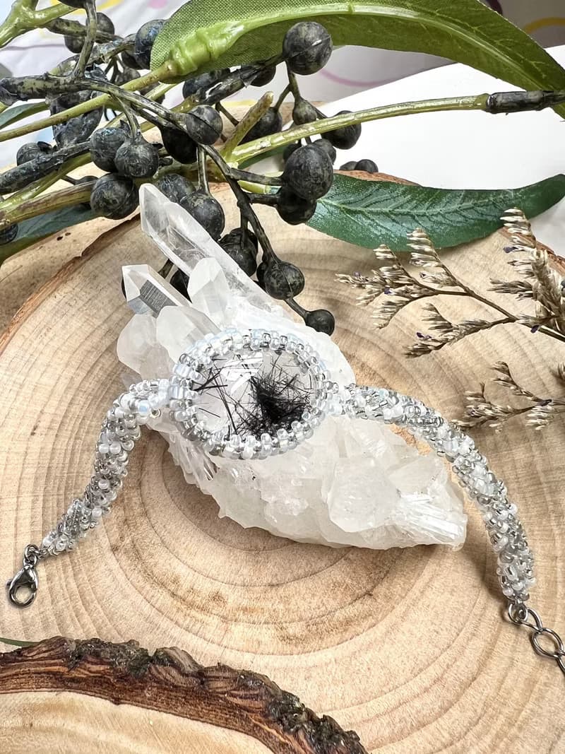 黑髮晶 簡約 串珠手鏈