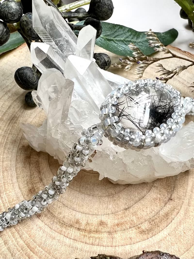 黑髮晶 簡約 串珠手鏈