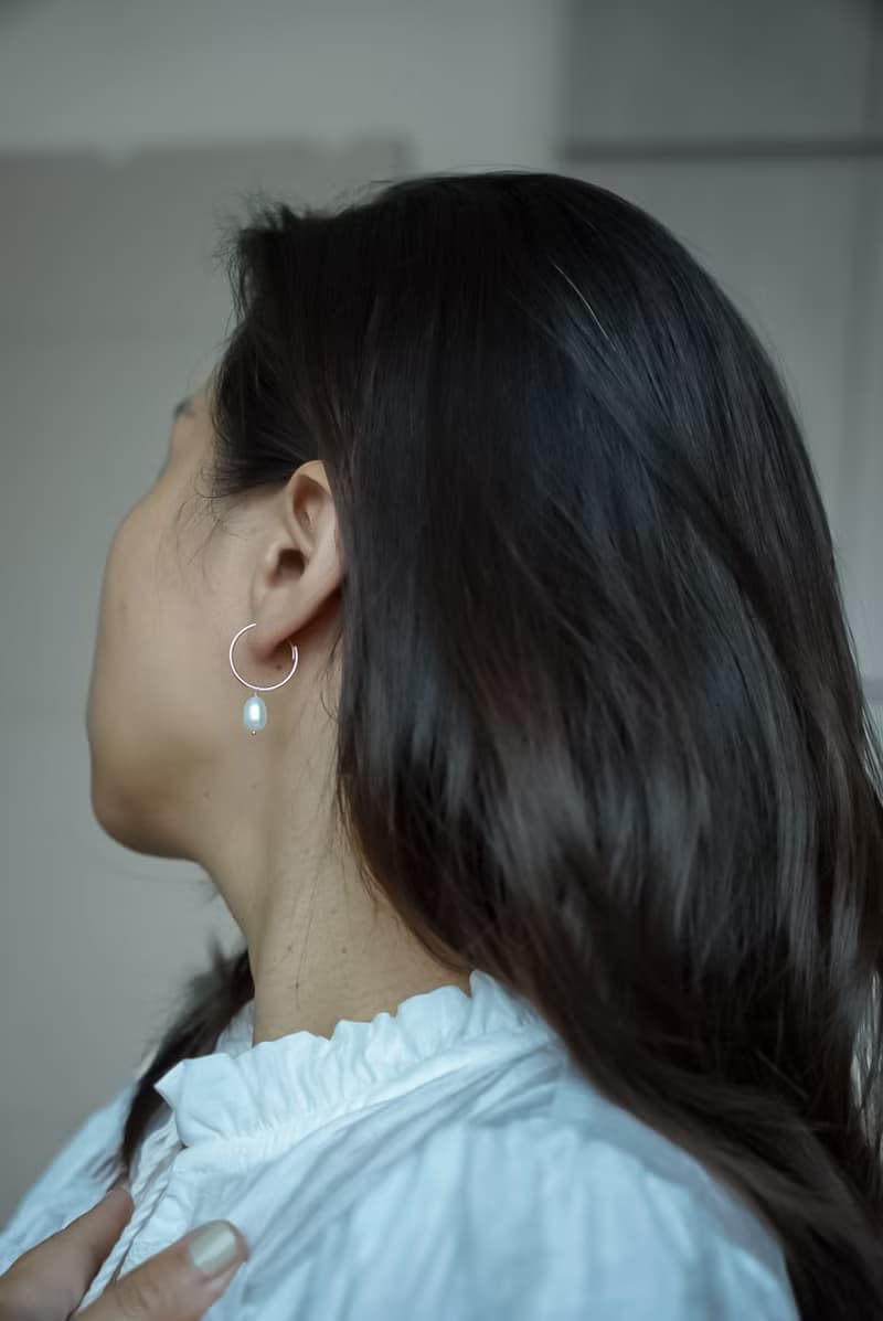 ERATO 兩戴珍珠銀耳圈 SV925 2 WAY