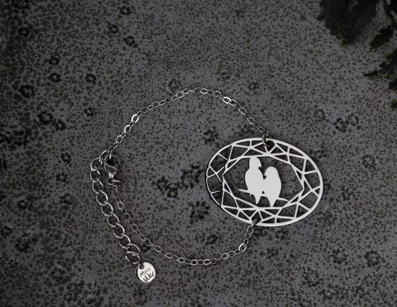 鸚鵡手鍊 寶石與動物系列:抗敏醫療鋼