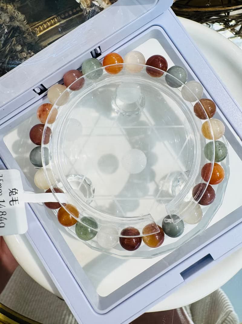 小資本滿順彩兔毛水晶7.5mm14.84g滿毛順髮強光正向積極遠離負面