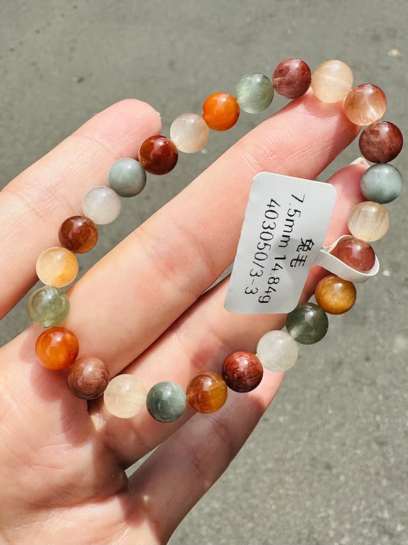 小資本滿順彩兔毛水晶7.5mm14.84g滿毛順髮強光正向積極遠離負面