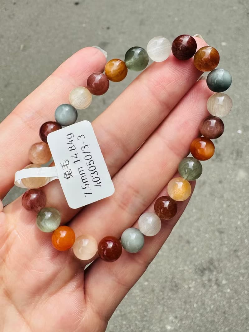 小資本滿順彩兔毛水晶7.5mm14.84g滿毛順髮強光正向積極遠離負面