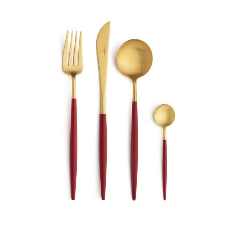 葡萄牙 Cutipol  GOA   紅金 主餐四件組(刀叉匙+咖啡匙)