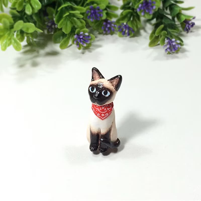Siamese cat with red scarf brooch, Siamese cat pin, cat lover gifts