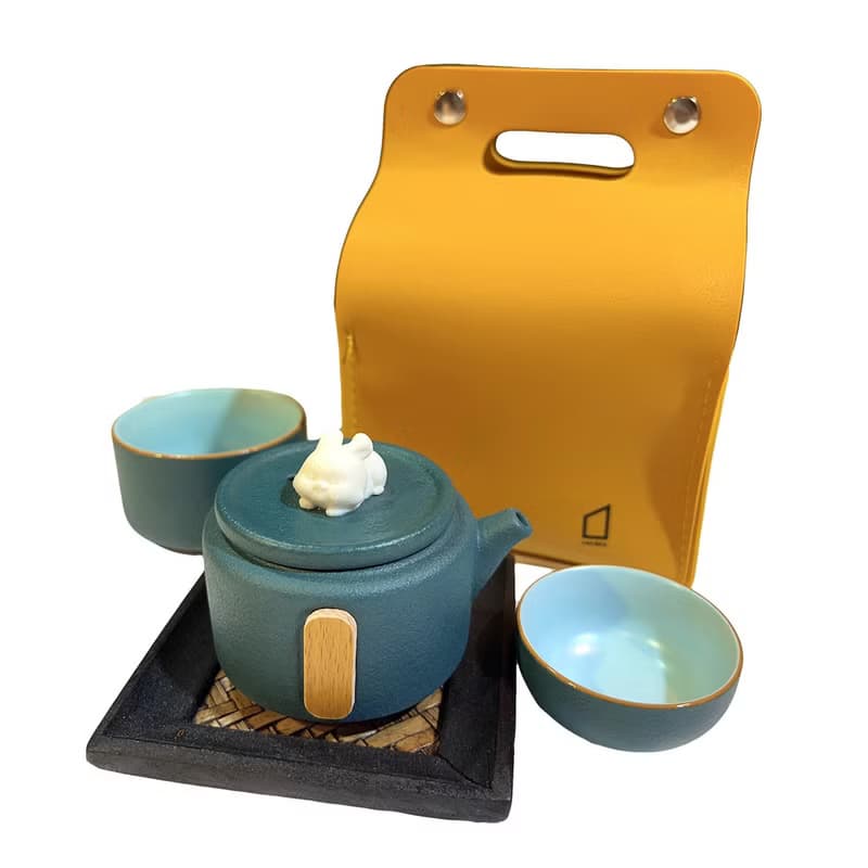 玉兔茶具套裝 - 綠色