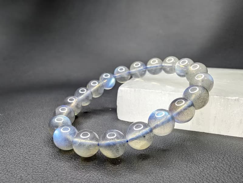 【訂製品】彩光 灰月光石 拉長石 手串 手鍊 天然水晶 7-9mm