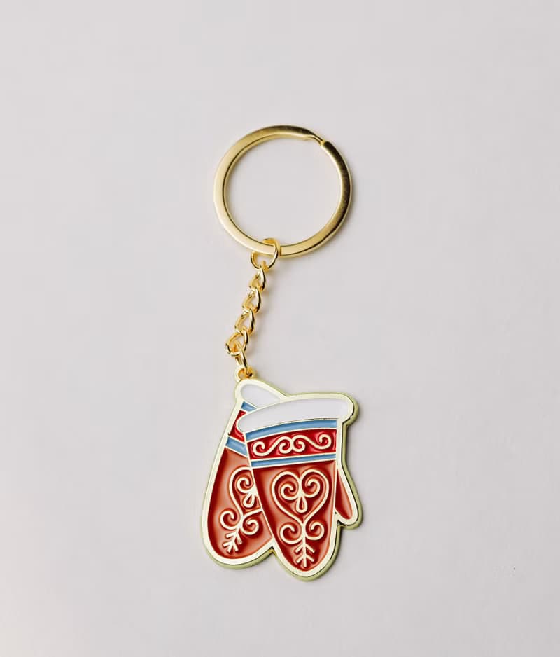 雅库特西伯利亚手套钥匙扣 搪瓷冬日饰品