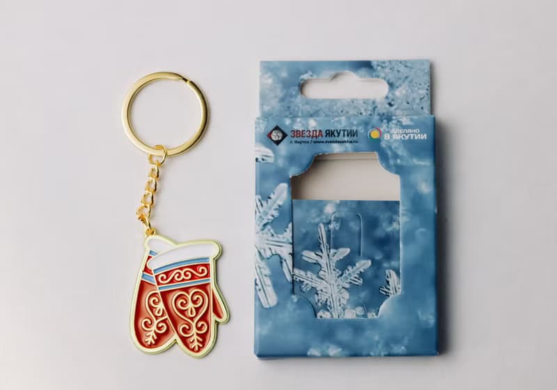 雅库特西伯利亚手套钥匙扣 搪瓷冬日饰品