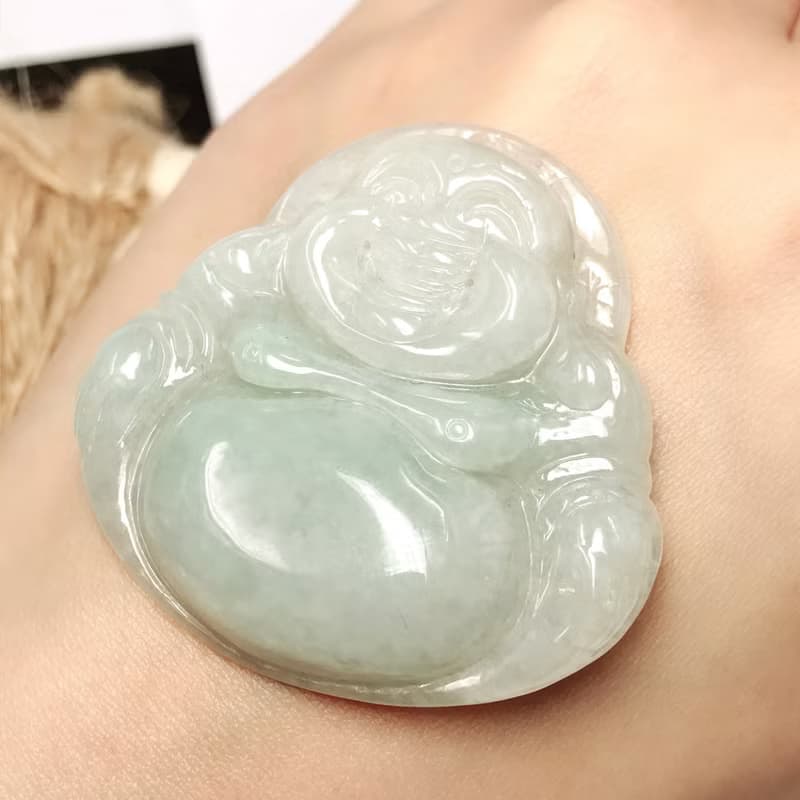 淡綠翡翠彌勒佛 | 天然緬甸玉A貨翡翠 | 送禮