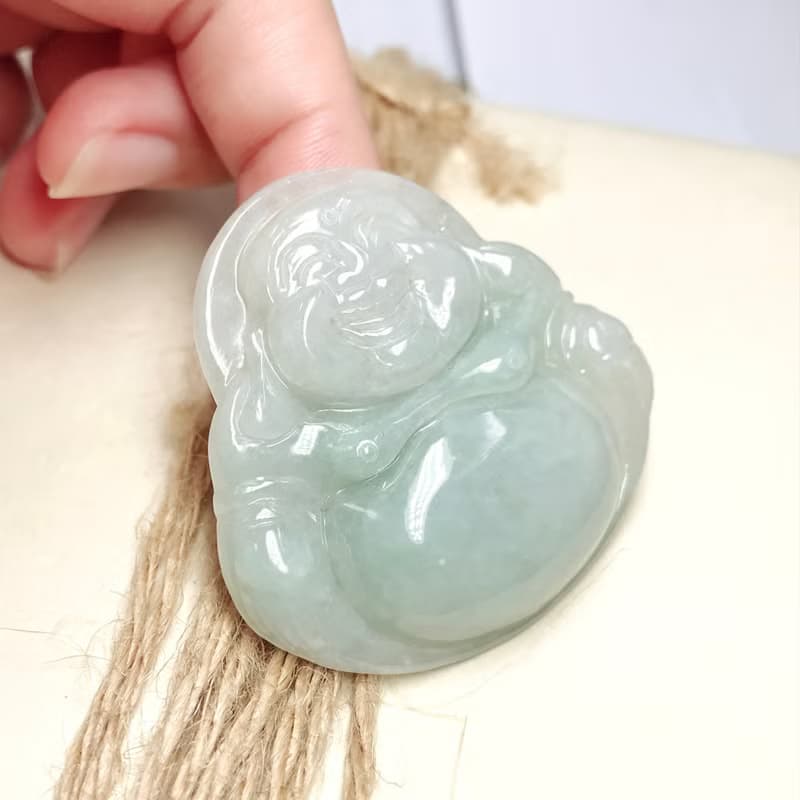 淡綠翡翠彌勒佛 | 天然緬甸玉A貨翡翠 | 送禮