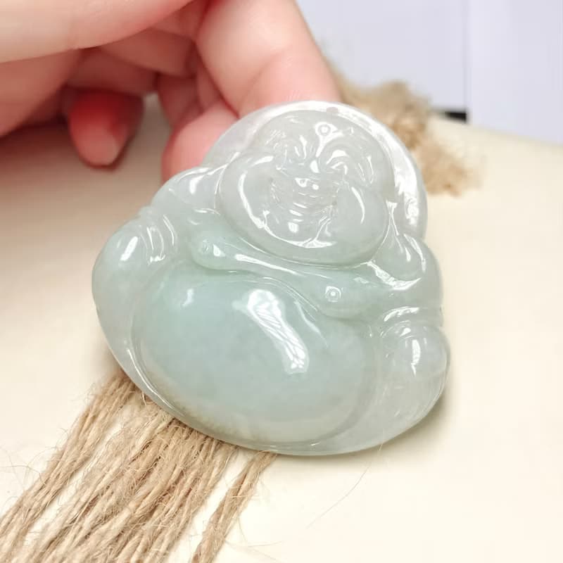 淡綠翡翠彌勒佛 | 天然緬甸玉A貨翡翠 | 送禮