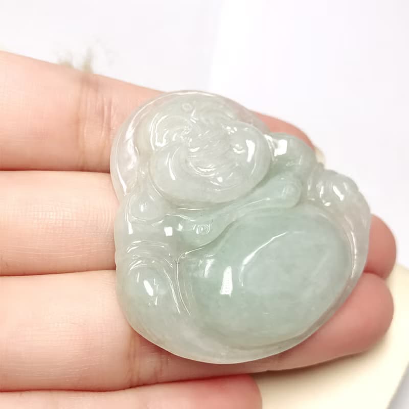 淡綠翡翠彌勒佛 | 天然緬甸玉A貨翡翠 | 送禮