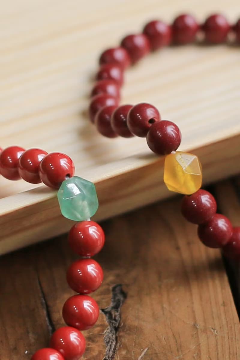 春秋手作 | 黃玉髓 綠東陵 高含量硃砂手鏈| 閨蜜 情侶 | 新年禮