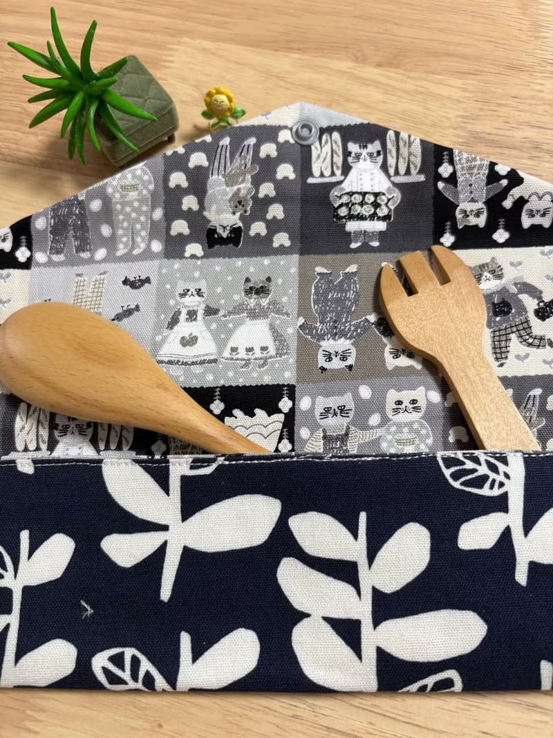 文青風環保純棉筷袋 竹林深處 喜悅 沉穩蔚藍 厚實手感 日本 潮物