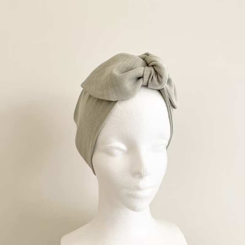 オールシーズン ターバン　スカーフ　アイマスク　万能アイテム　日本製上質コットン素材　ネッククーラー　クールスカーフ　ヘアバンド　自然素材　ミントグリーン