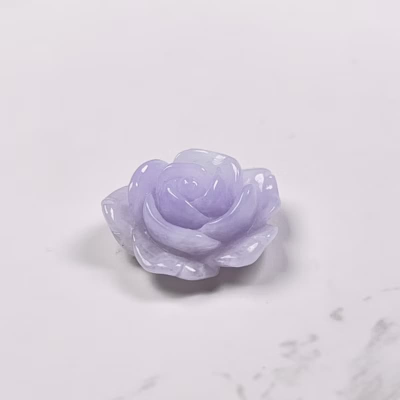 冰種紫羅蘭翡翠玫瑰花 | 天然緬甸玉翡翠A貨 | 送禮