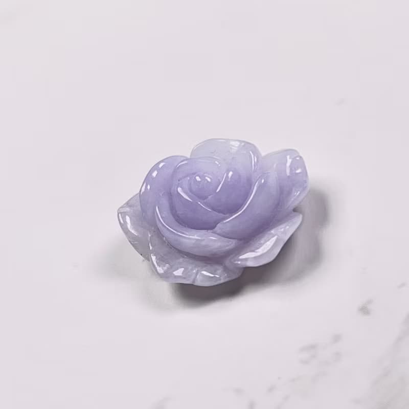 冰種紫羅蘭翡翠玫瑰花 | 天然緬甸玉翡翠A貨 | 送禮