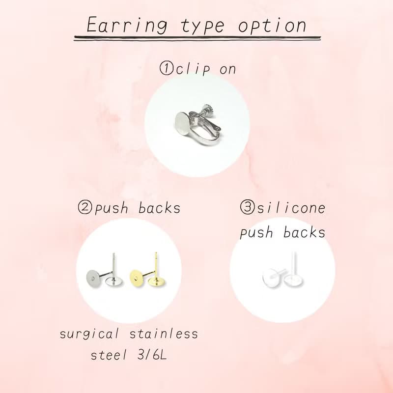 グリーンカラーのひと粒ピアス/イヤリング / 絹糸 / 送料無料