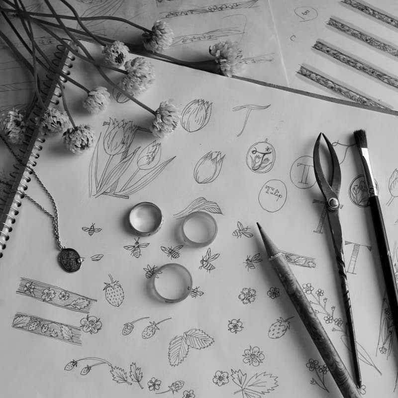 -option- Birthstone baby ring　素材の変更