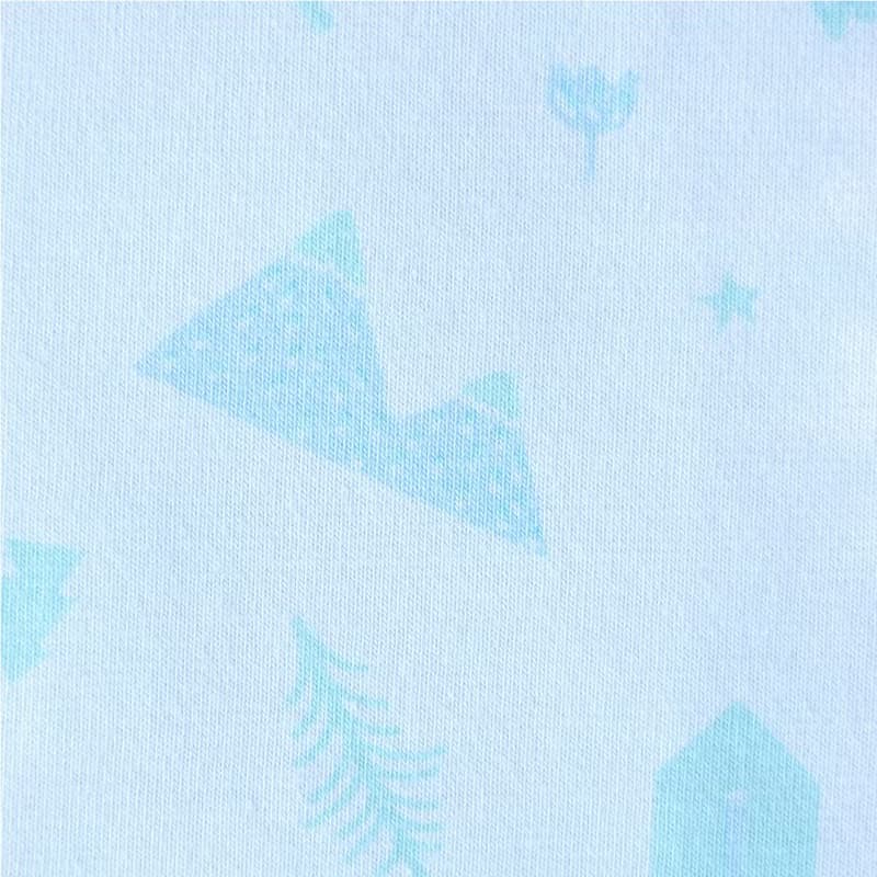 【SISSO有機棉】 北歐小兔鋪棉多用途萬用毯(小藍)