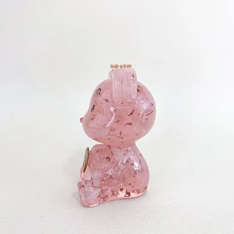 水晶愛心熊 M號 | 生日禮物 情人節禮物 | 粉水晶 月光石