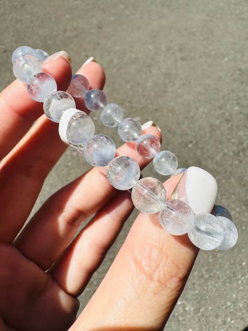 小精品天空baby藍藍線石8.5mm20g防甲狀腺亢進加強表達能力