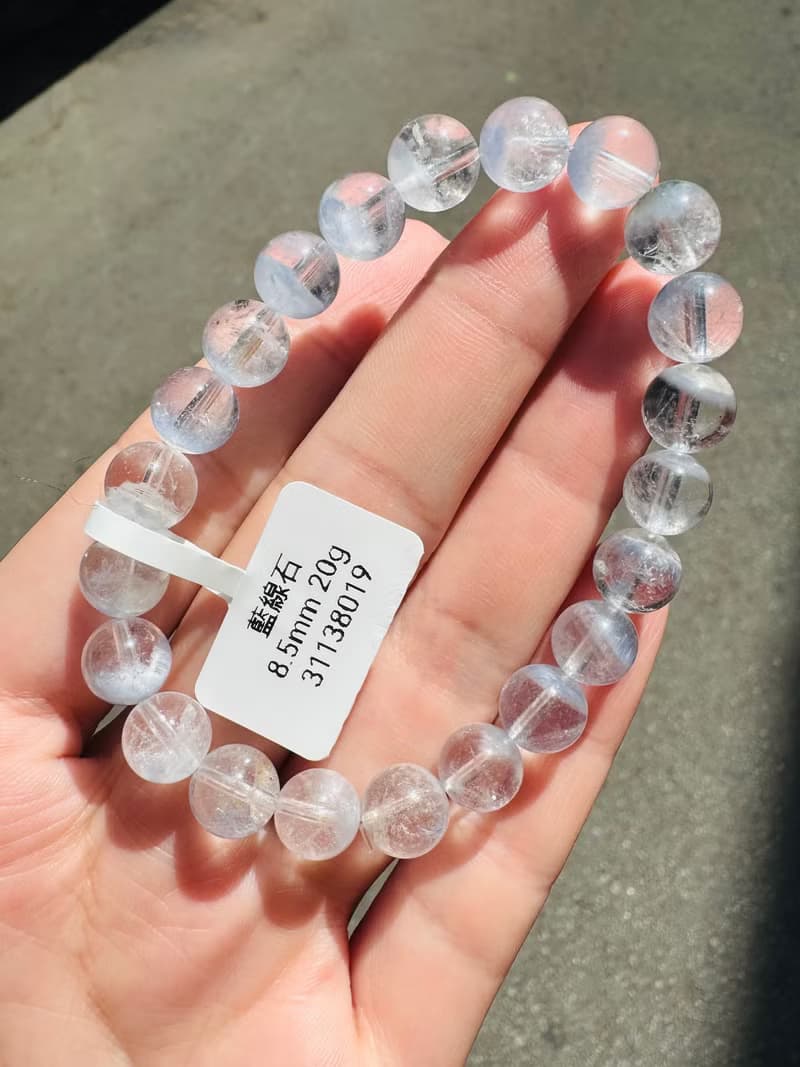 小精品天空baby藍藍線石8.5mm20g防甲狀腺亢進加強表達能力