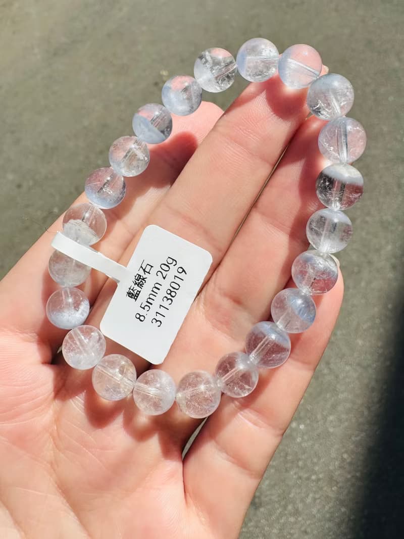 小精品天空baby藍藍線石8.5mm20g防甲狀腺亢進加強表達能力