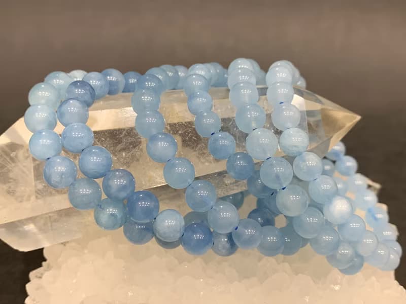 快速出貨 天然天空藍/大海藍 海藍寶圓珠手鍊 202311新品