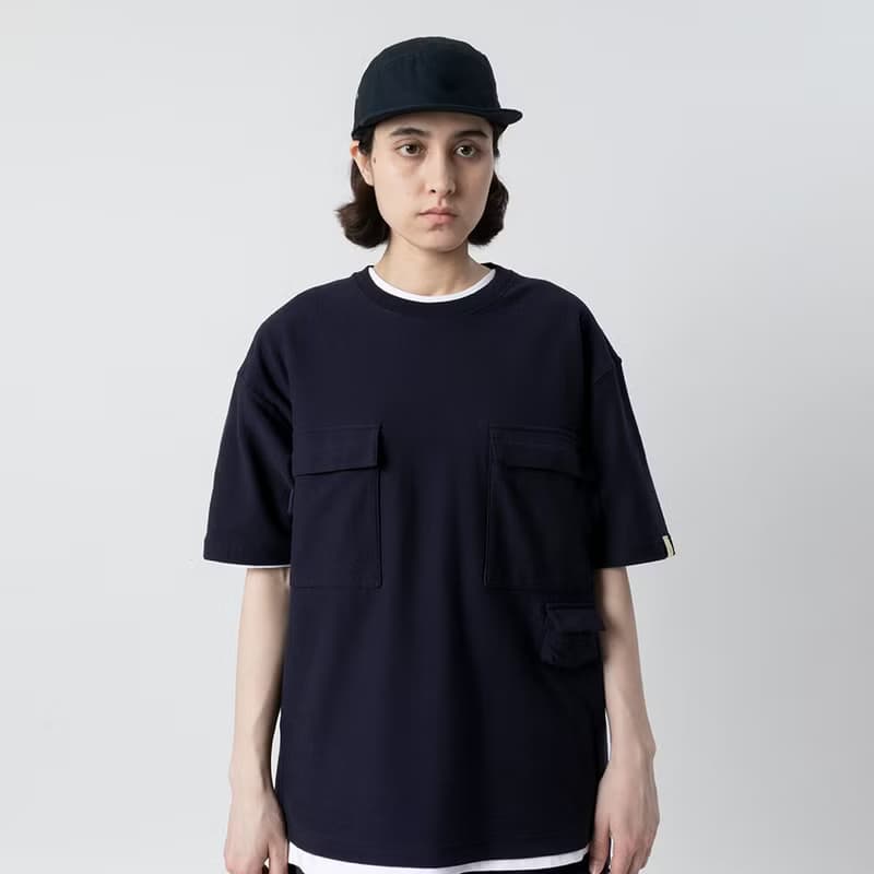 Smock Pocket Tee Navy 雙層工作口袋廓形寬松T恤藏青色