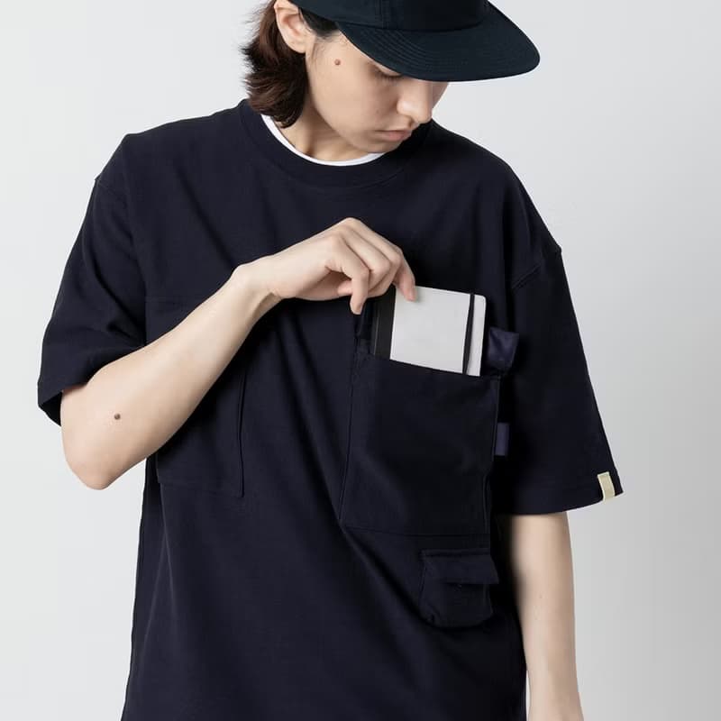 Smock Pocket Tee Navy 雙層工作口袋廓形寬松T恤藏青色
