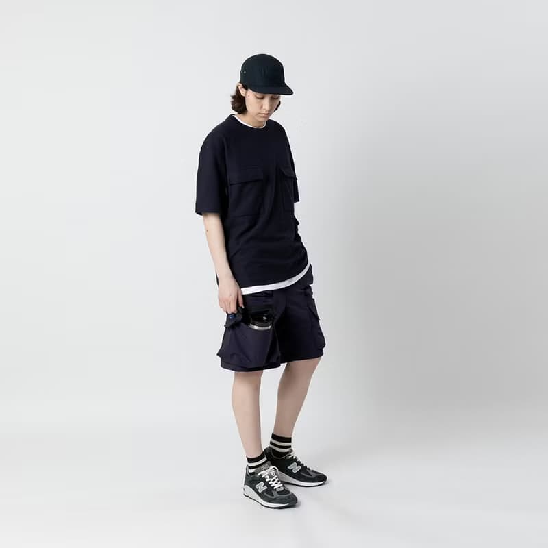 Smock Pocket Tee Navy 雙層工作口袋廓形寬松T恤藏青色