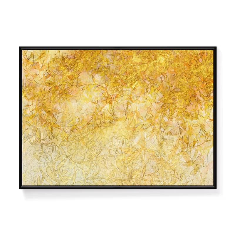 錯彩鏤金 - 金奢植物掛畫/黃金色抽象畫/輕奢風格裝飾話/居家佈置
