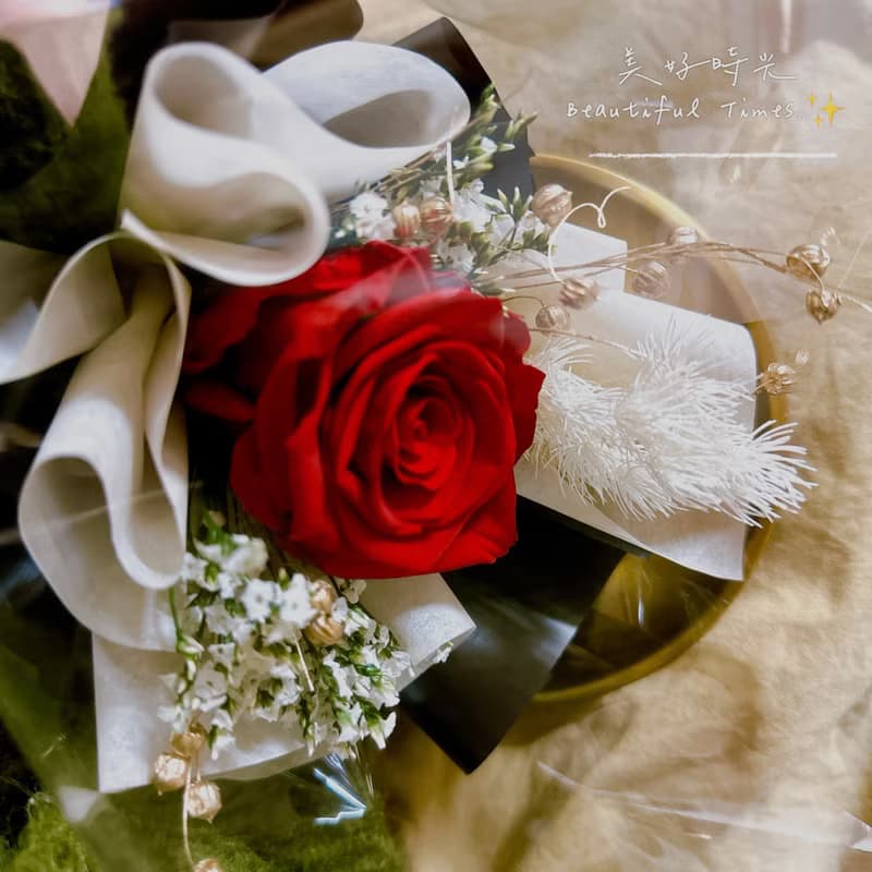 玫瑰花花束、永生花花束、紅玫瑰、情人節花束、玫瑰花束