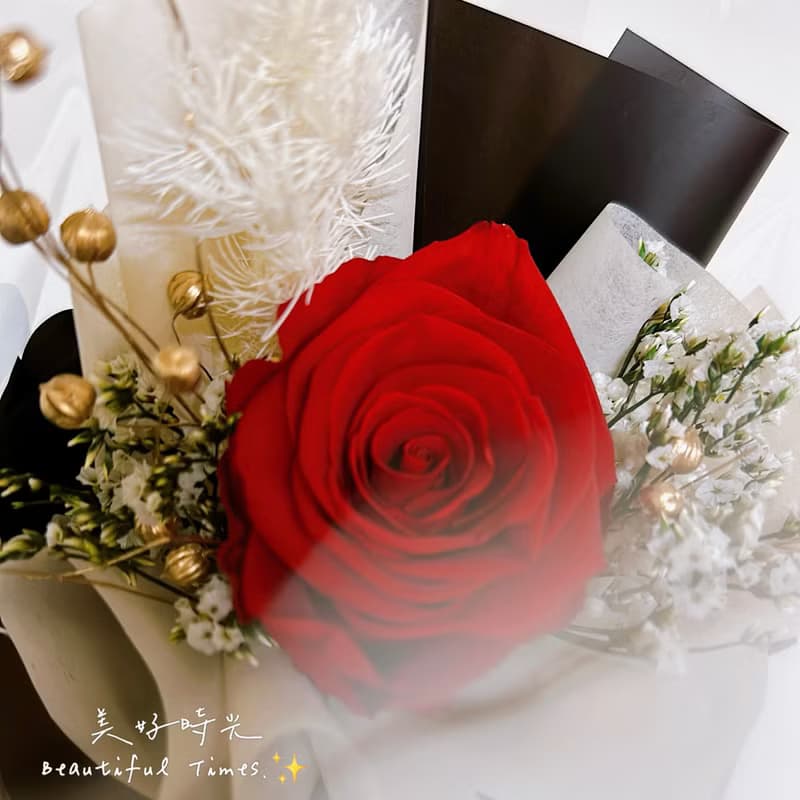 玫瑰花花束、永生花花束、紅玫瑰、情人節花束、玫瑰花束