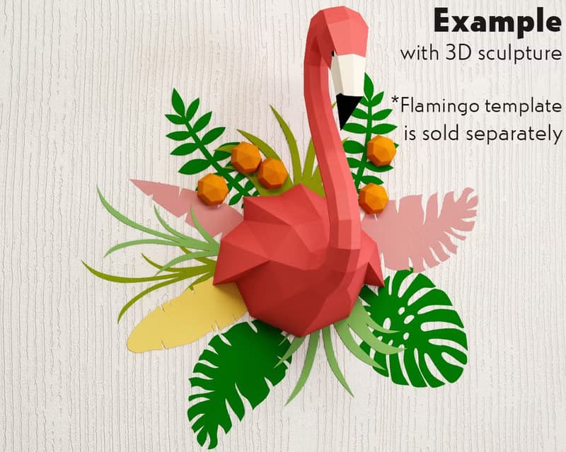 【數位】Background Plants for Papercraft 3D sculptures, paper plants, DIGITAL TEMPLATE
