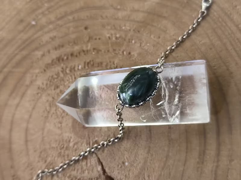 天然綠龍晶925銀手鏈 Seraphinite Clinochlore •24小時寄出•