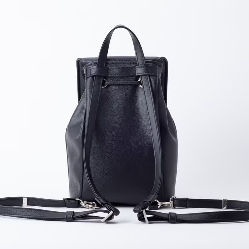 極簡風格兩用後背包 / 水桶包 - 百搭黑