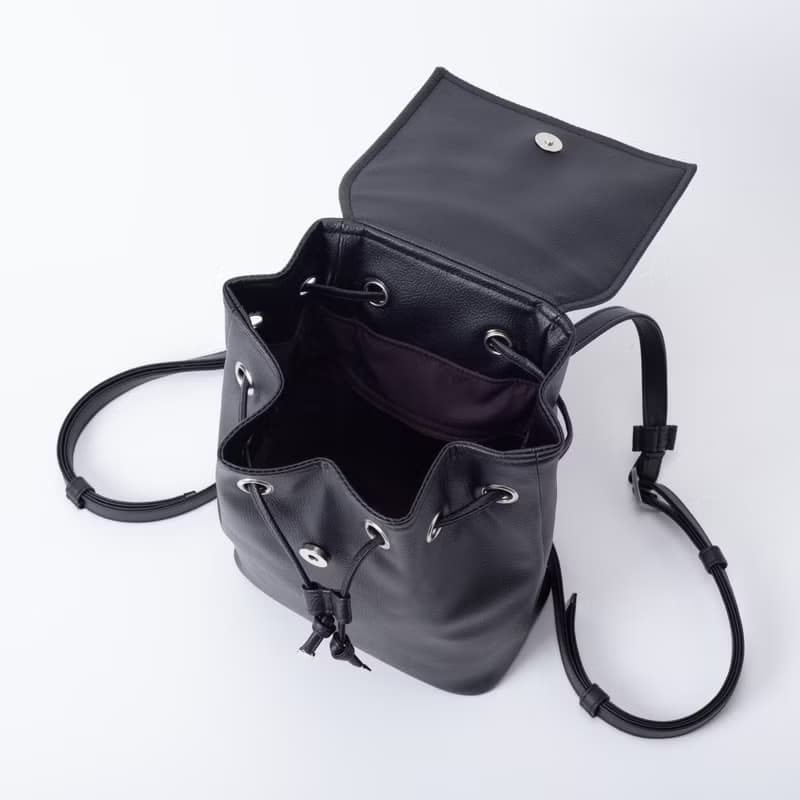 極簡風格兩用後背包 / 水桶包 - 百搭黑